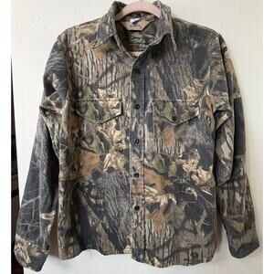Youth XL VTG Redhead Mossy Oak Camo Button Up Hunting Country Western USA Made